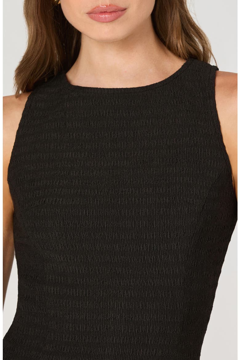 Textured Knit Sheath Minidress, Alternate, color, BLACK