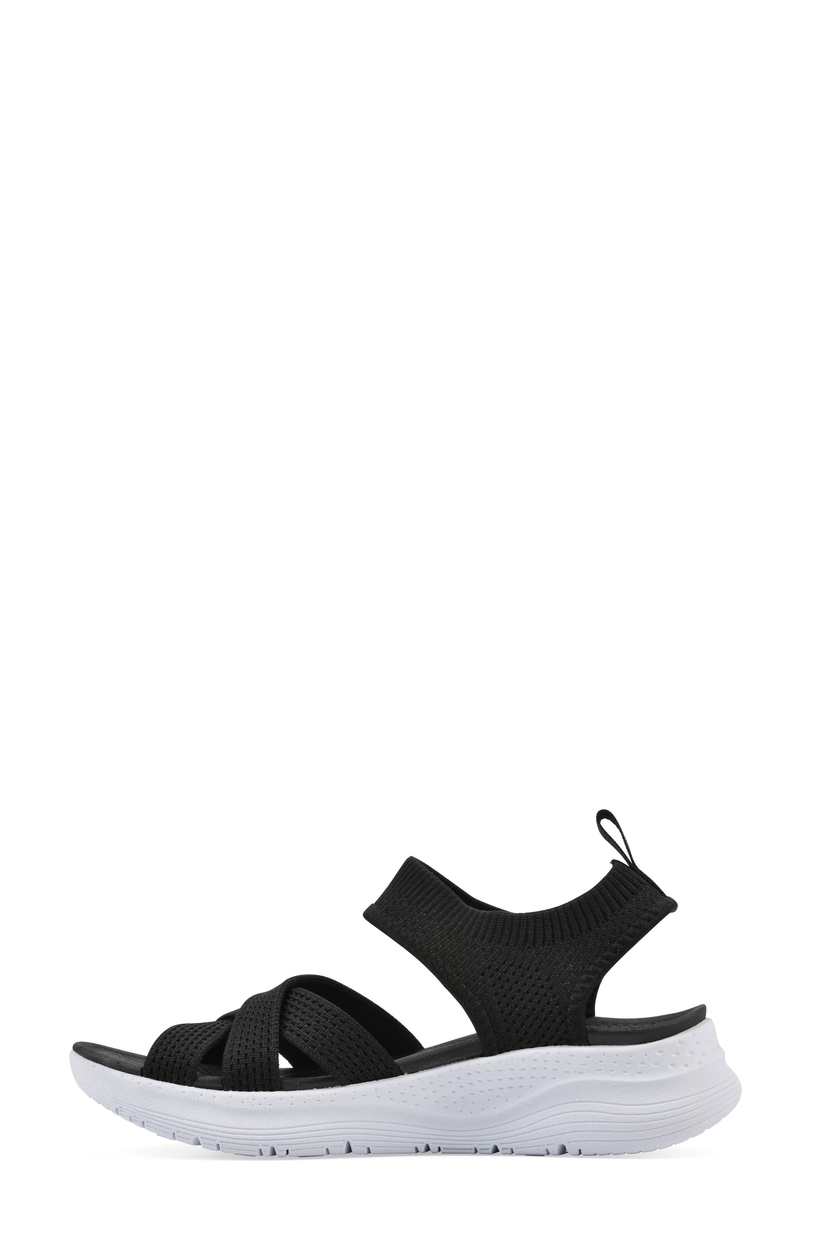 CLIFFS BY WHITE MOUNTAIN Charry Knit Sandal, Alternate, color, Black Fabric