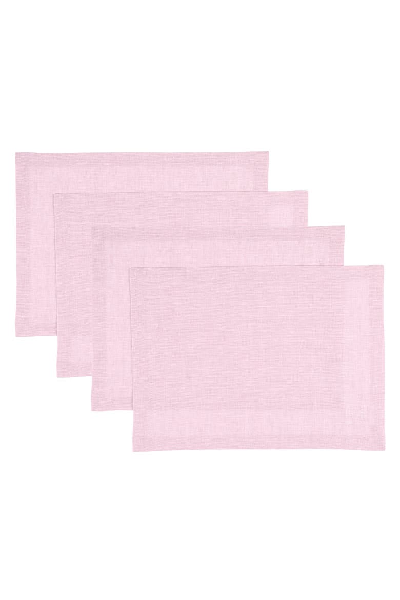 Linen Placemats Set of 4, 14 x 19" - Athena, Main, color, Bubblegum Pink