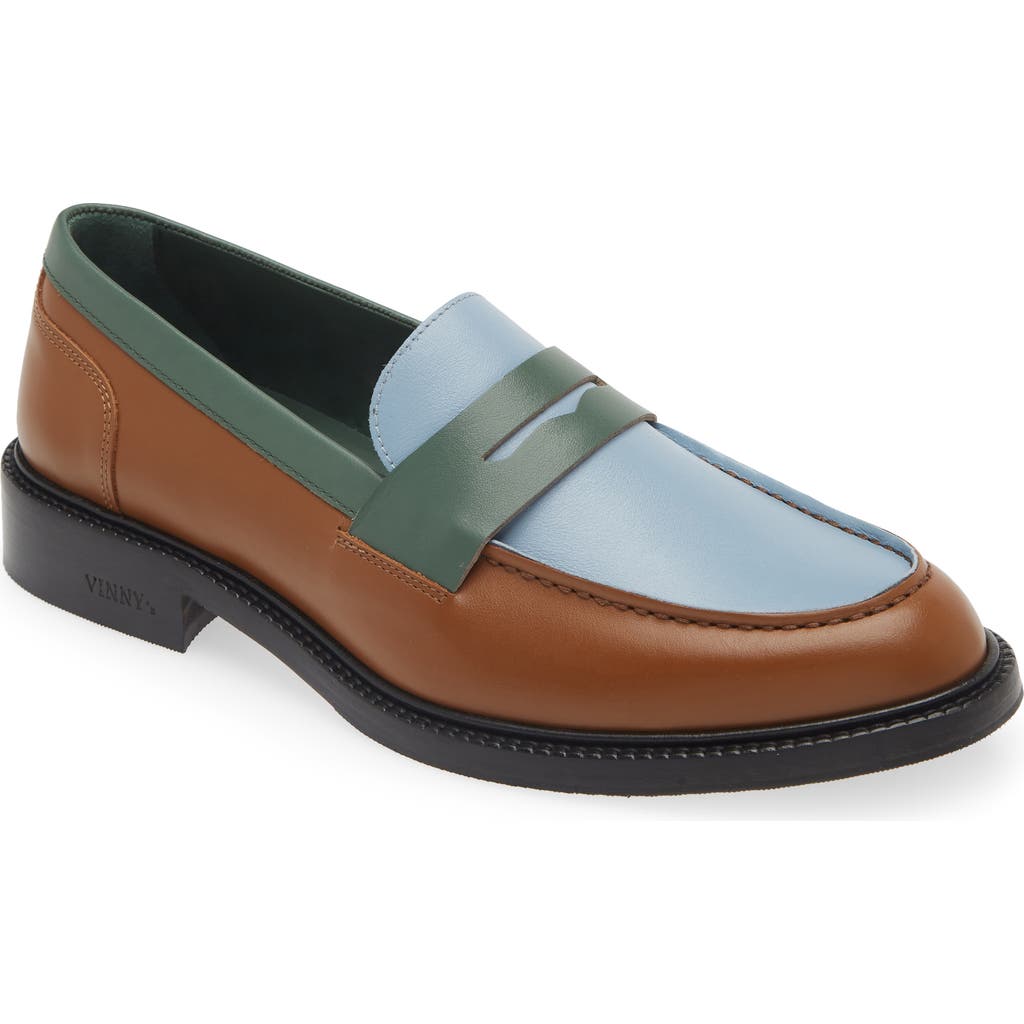 Vinny's Townee Tri-tone Penny Loafer In Blue