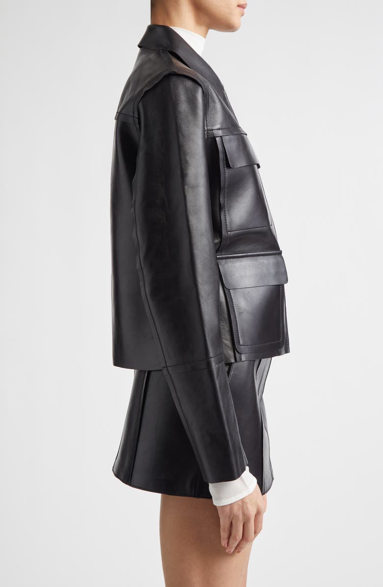 Stand Studio Sherla Lambskin Leather Jacket, Alternate, color, Black