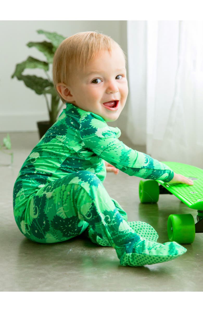 RuggedButts SoftSnooze Baby Boys One Piece Footie Pajamas, Alternate, color, Camo Chameleon