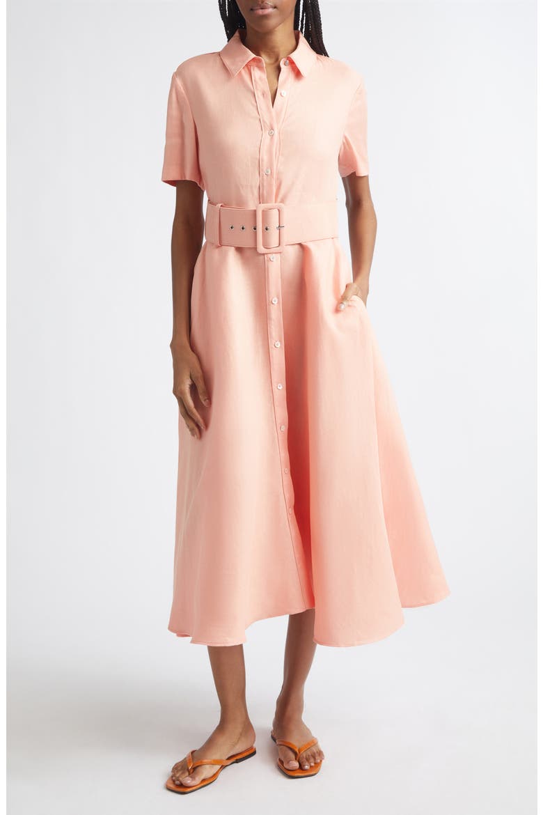 Jean Linen Blend Shirtdress, Main, color, SHERBERT