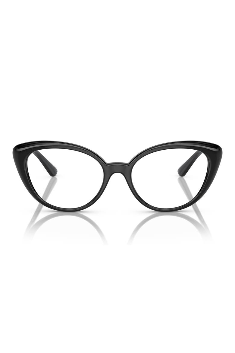 53mm Cat Eye Optical Glasses, Main, color, BLACK