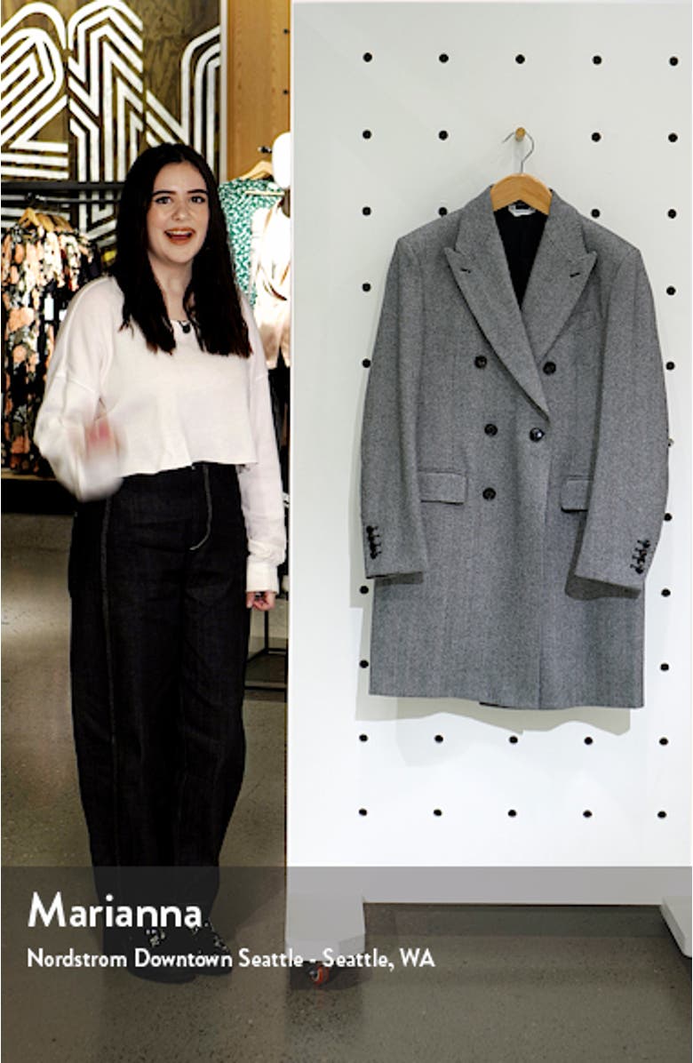 Sheppard Herringbone Wool Double Breasted Overcoat, sales video thumbnail