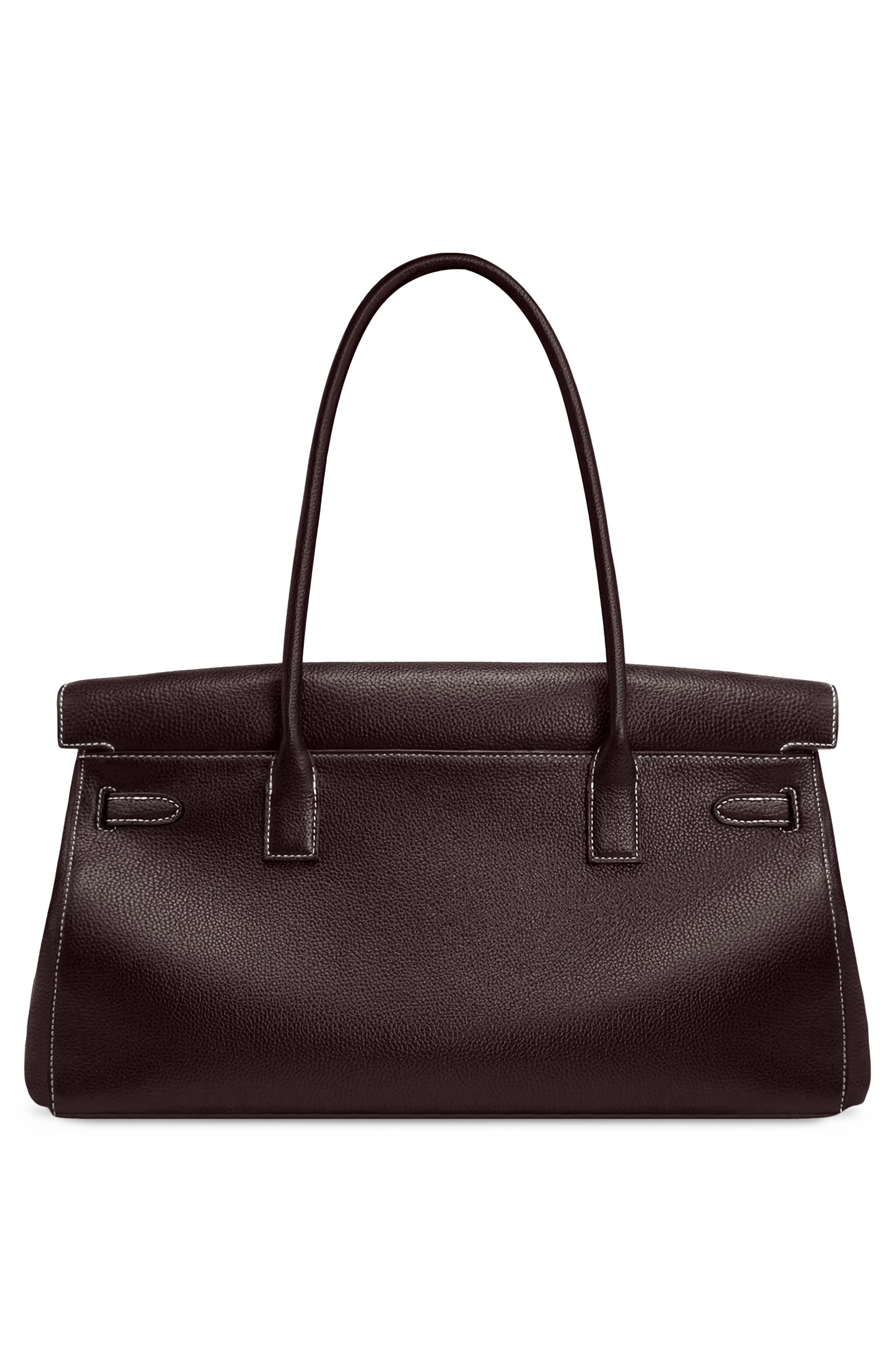 Large Yara Faux Leather Shoulder Bag, Alternate, color, DARK BROWN