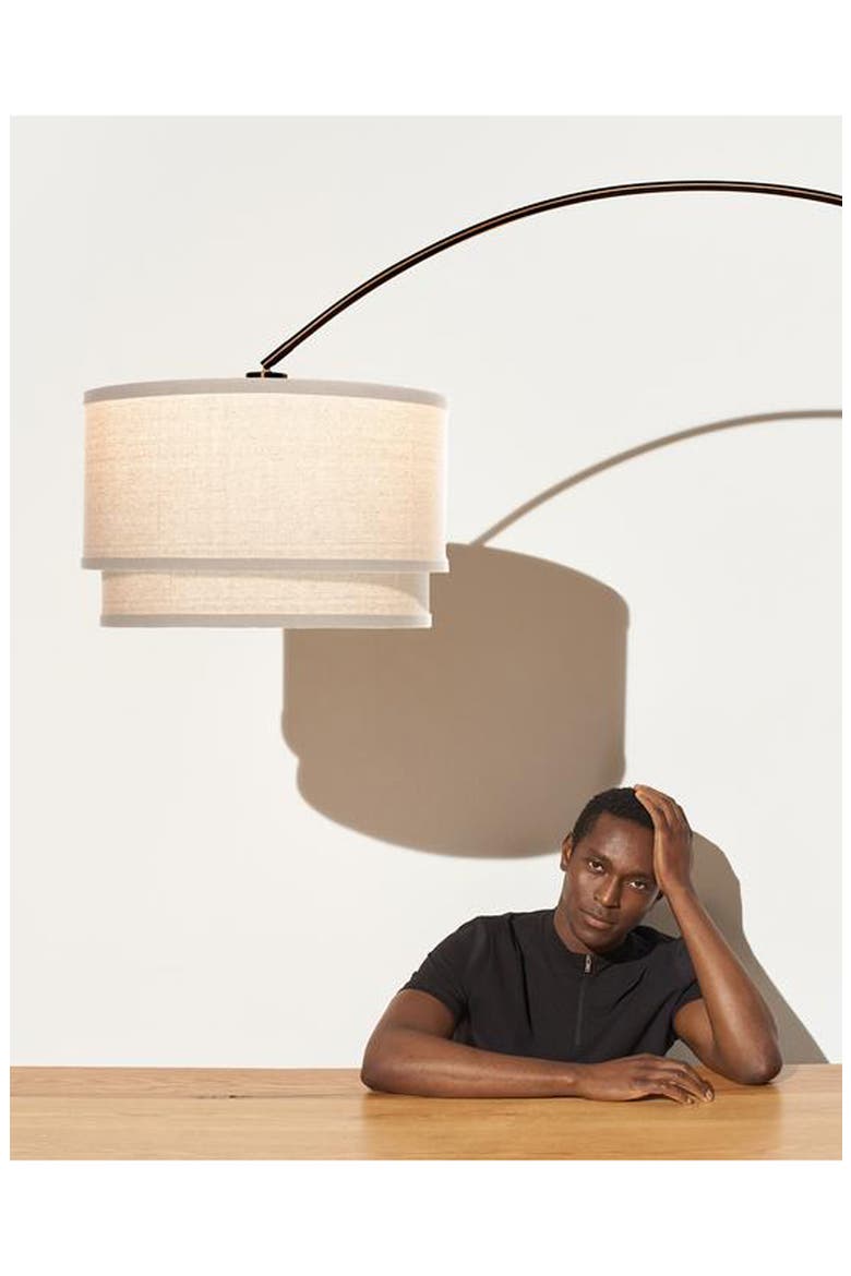Mason 81" LED Arc Floor Lamp with Heavy-Weighted Marble Base, Alternate, color, BRONZE