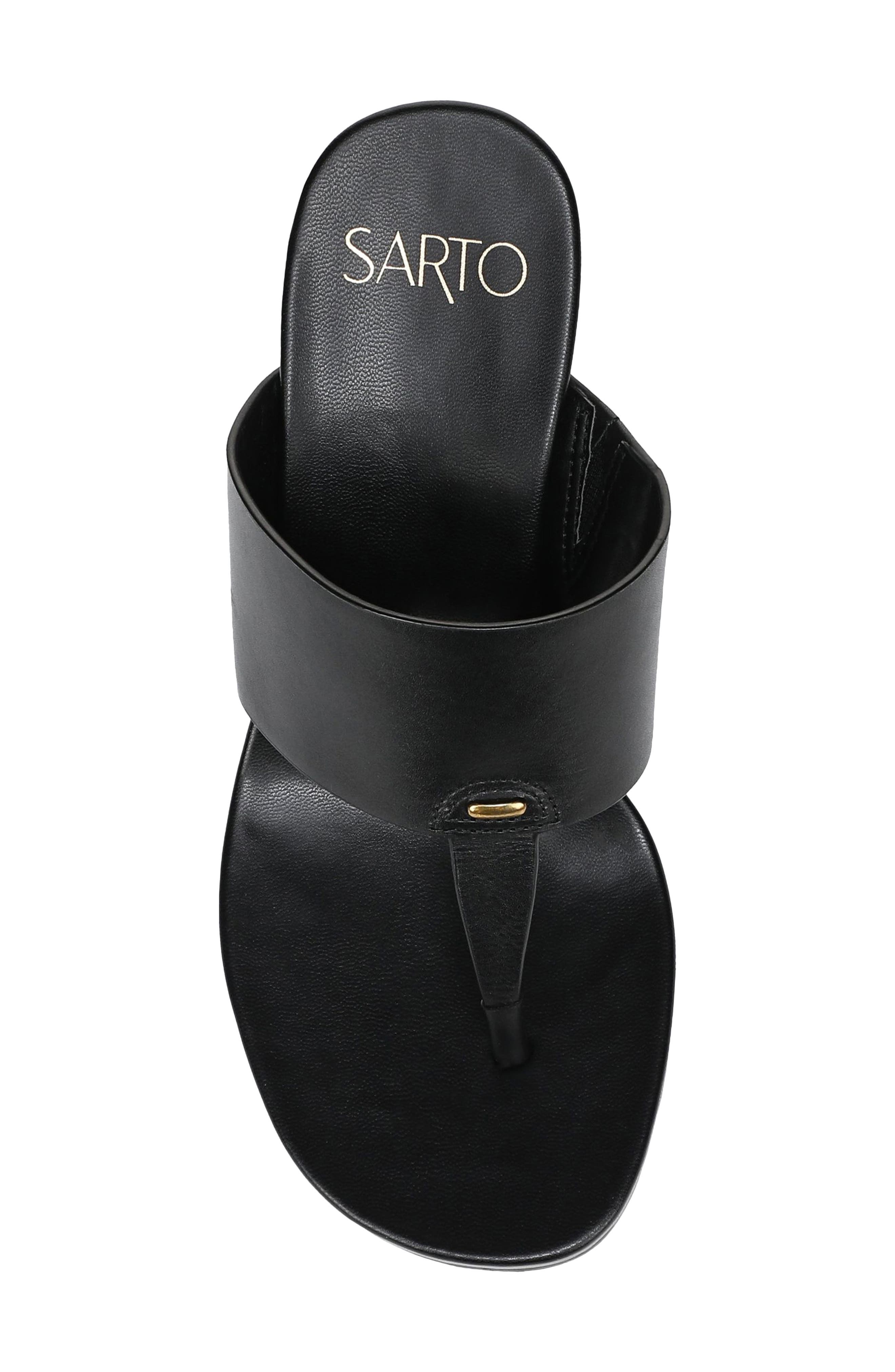 SARTO by Franco Sarto Talea Genuine Calf Hair Wedge Sandal, Alternate, color, Black
