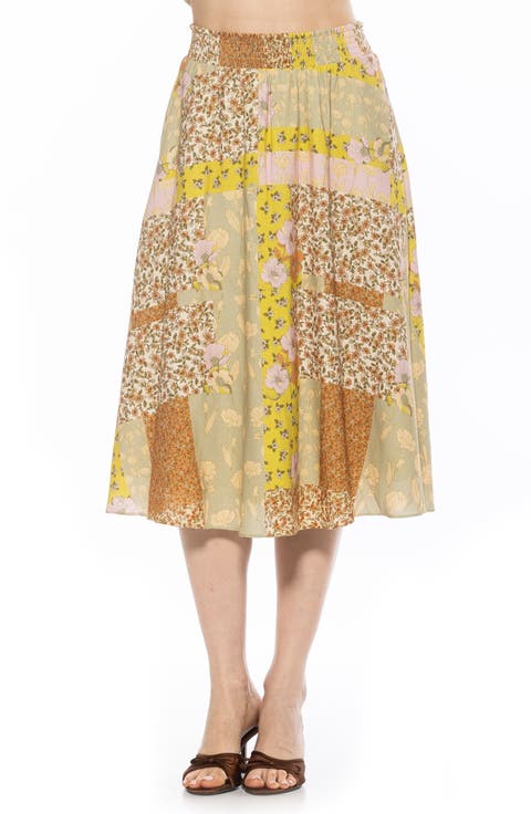 Kliene Floral Smocked A-Line Skirt