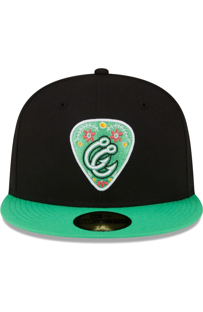 New Era Men's New Era Black/Green Corpus Christi Hooks Copa De La Diversion 59FIFTY Fitted Hat, Alternate, color, Black