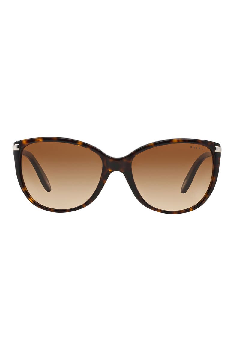 57mm Cat Eye Sunglasses, Main, color, DARK TORTOISE