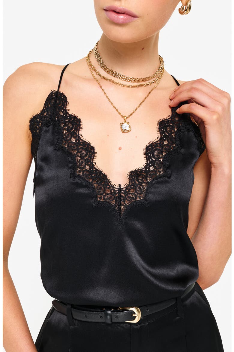 Everly Silk Camisole, Main, color, BLACK