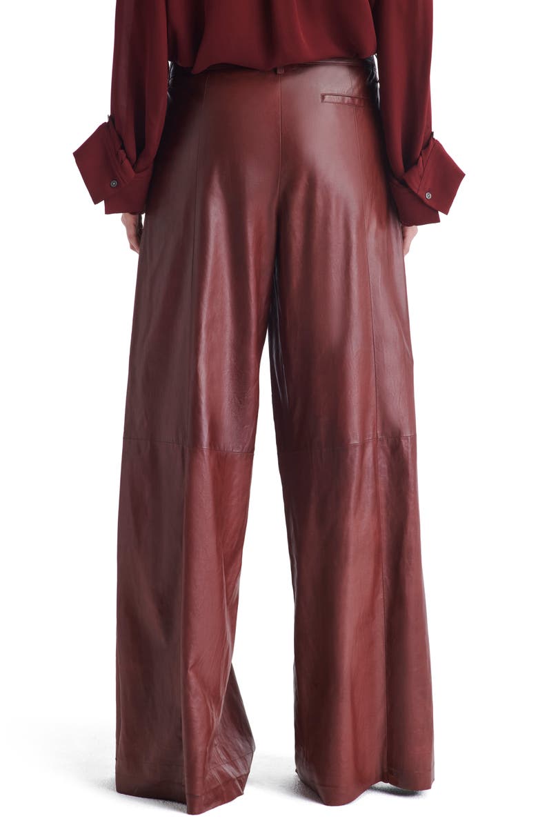 TWP Didi Wide Leg Leather Pants, Alternate, color, Warm Brick