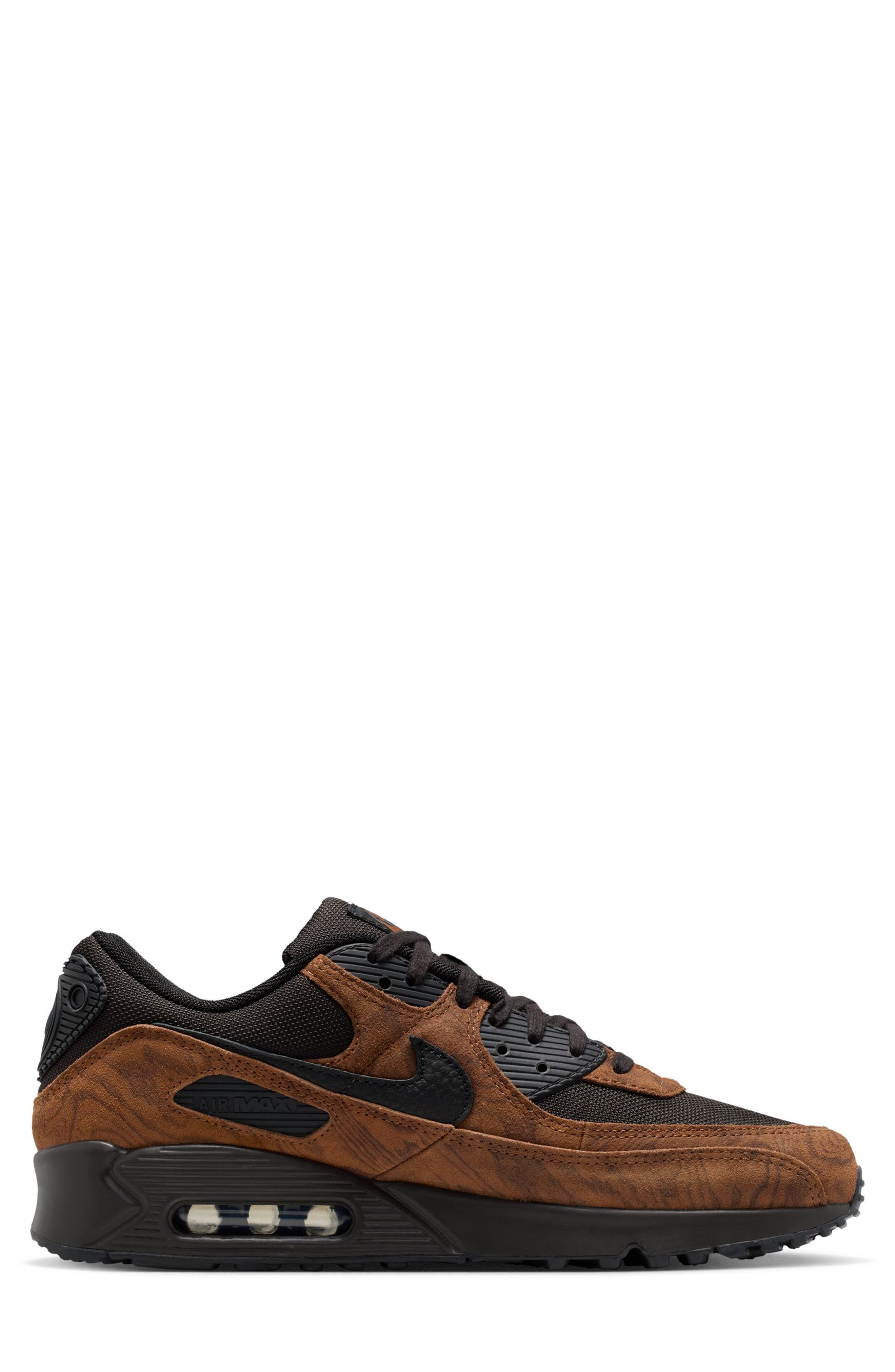 Air Max 90 PRM Sneaker, Alternate, color, LIGHT TAN/ BROWN/ BLACK