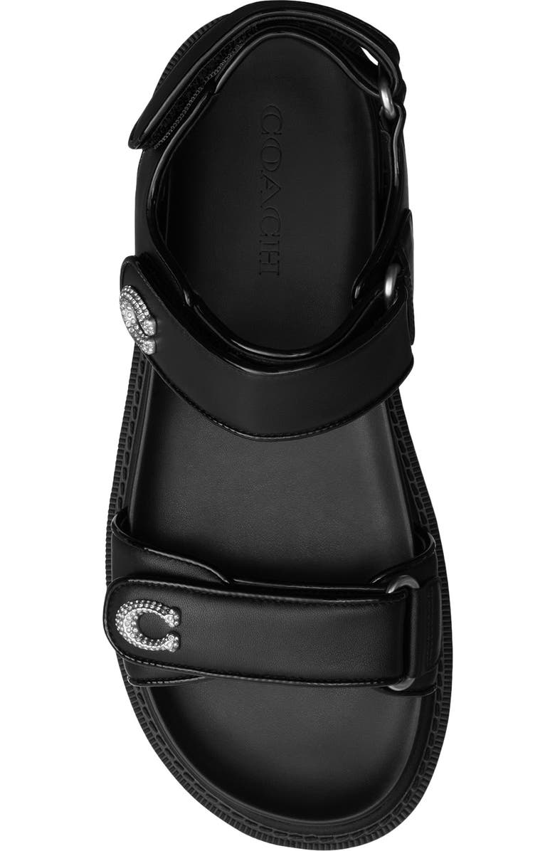 COACH Brynn Leather Sandal, Alternate, color, Black