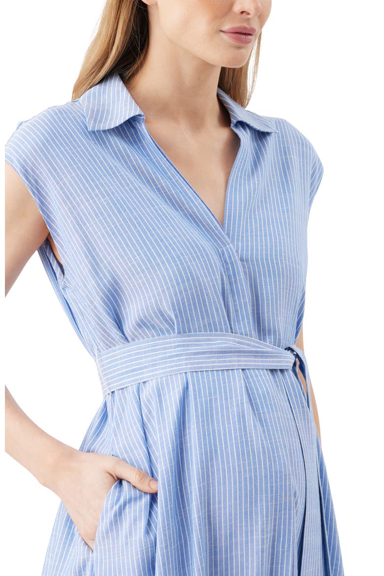 Abby Stripe Shirt Dress, Alternate, color, Blue / White