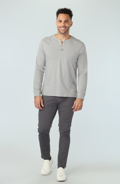 Vustra Chiseled Stone Long Sleeve Henley In Grey