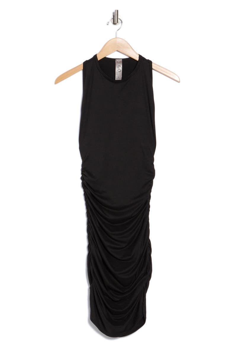 Scrunch Jersey Minidress, Alternate, color, BLACK