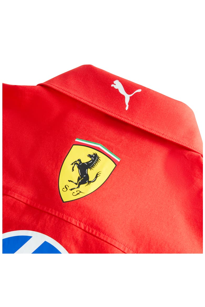Scuderia Ferrari HP Replica Short Sleeve Button-Up Shirt, Alternate, color, PUMA RED