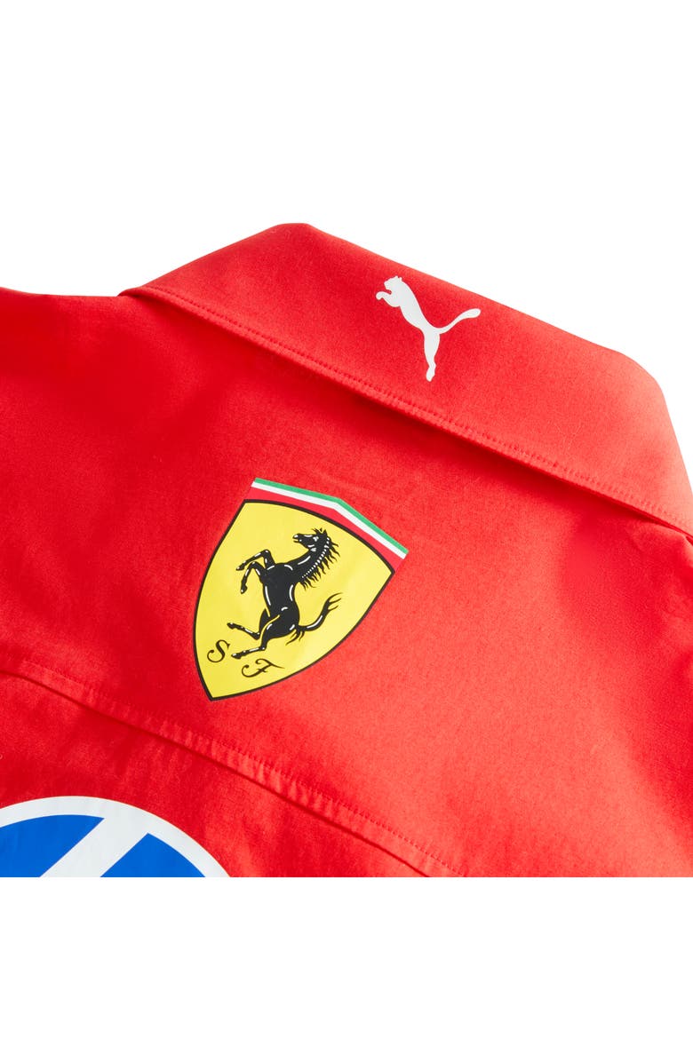 PUMA Scuderia Ferrari HP Replica Short Sleeve Button-Up Shirt, Alternate, color, Puma Red