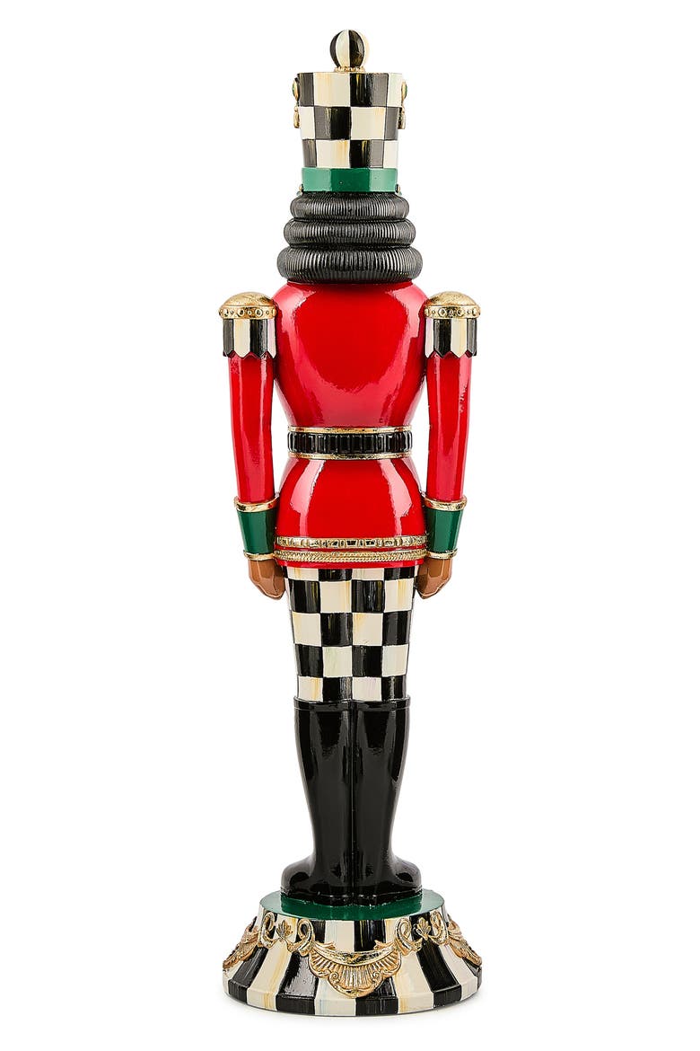 Courtly Check Nutcracker Figurine, Alternate, color, RED