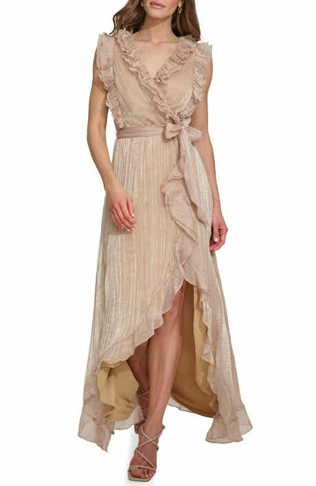 Sleeveless Ruffle Faux Wrap Dress