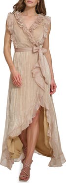DKNY Sleeveless Ruffle Faux Wrap Dress