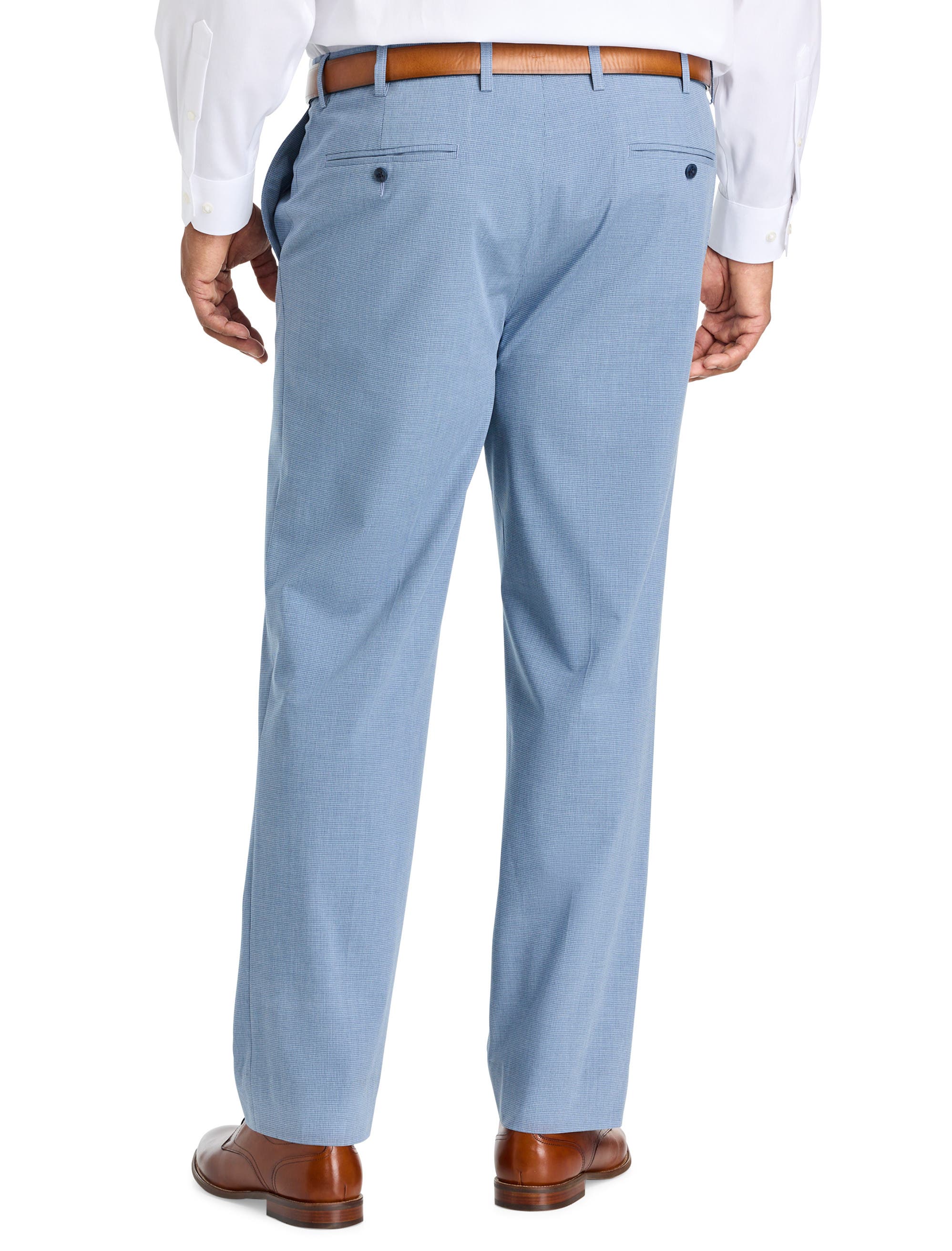Big & Tall Waist-Relaxer Micro Check Suit Pants - image 2