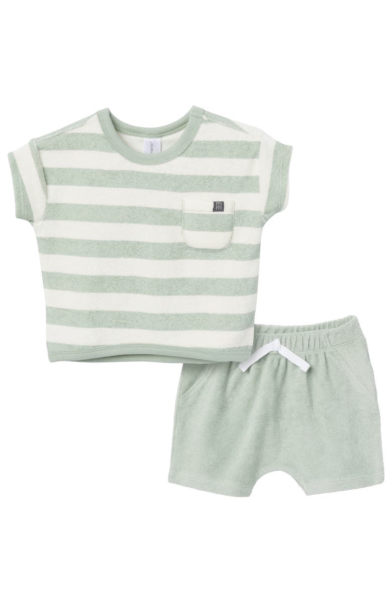 Modern Moments<sup>™</sup> by Gerber Shirt & Short Set, Main, color, Green Stripe