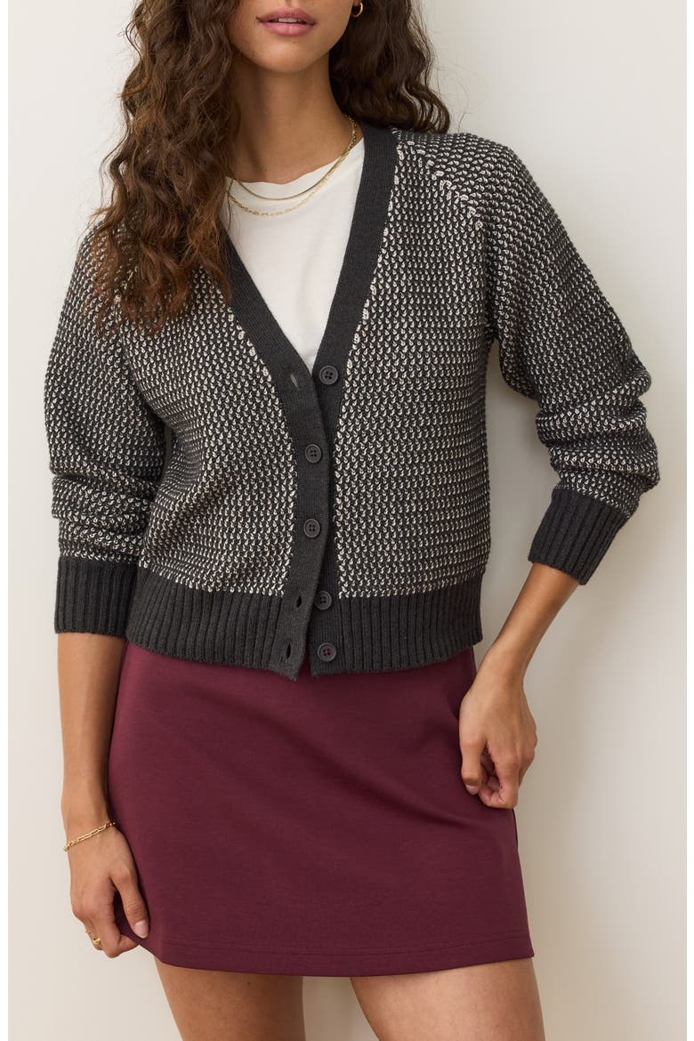 Robin Texture Cardigan, Main, color, BLK/WHITE