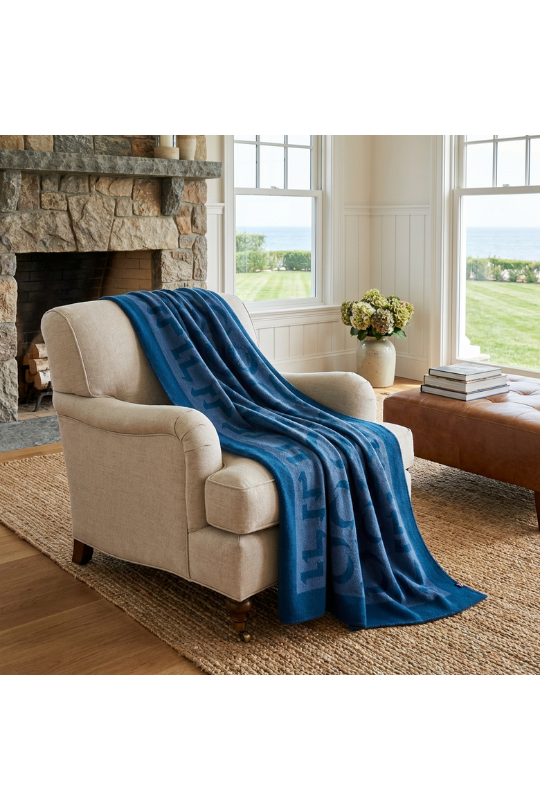 Merino Wool Fleece Throw, Alternate, color, Blue Expletive