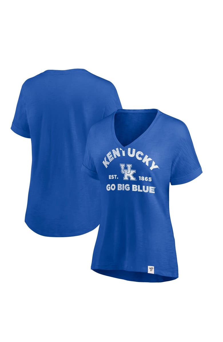 FANATICS Women's Fanatics Royal Kentucky Wildcats True Classics Slub Flowy V-Neck T-Shirt, Main, color, Royal