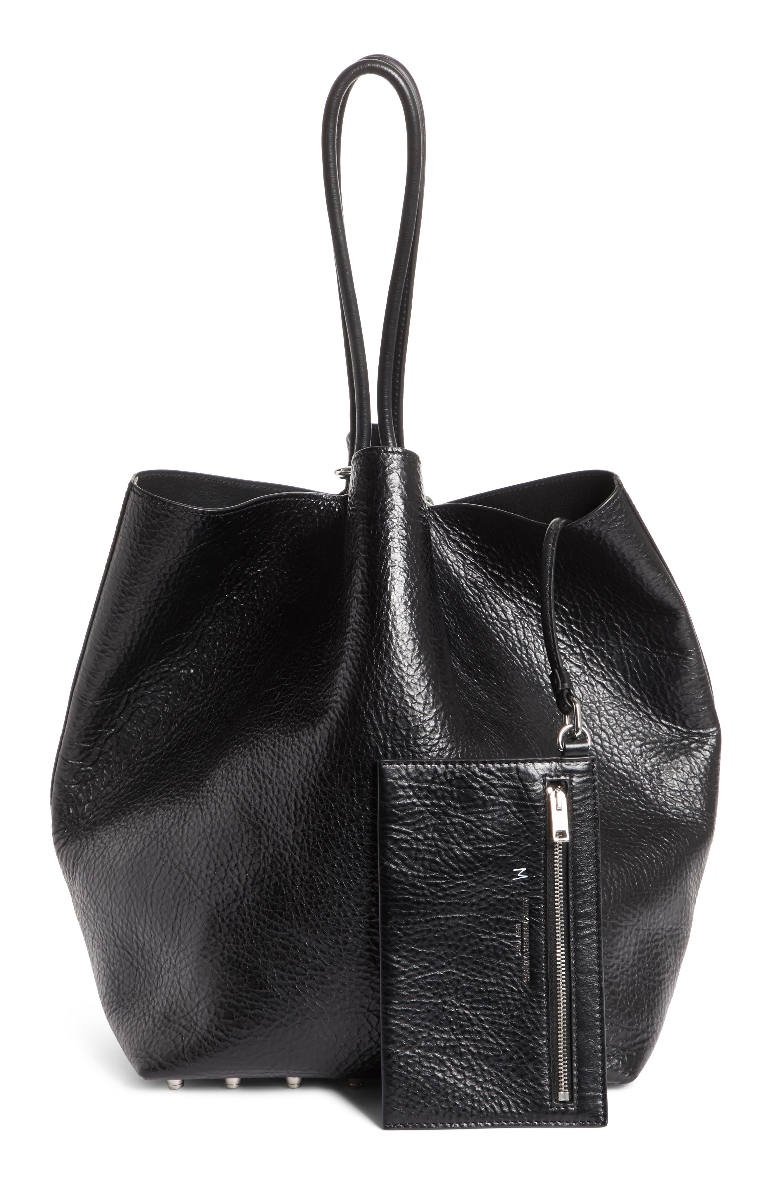 Alexander Wang Large Roxy Covered Chain Leather Bucket Bag, Alternate, color, 
