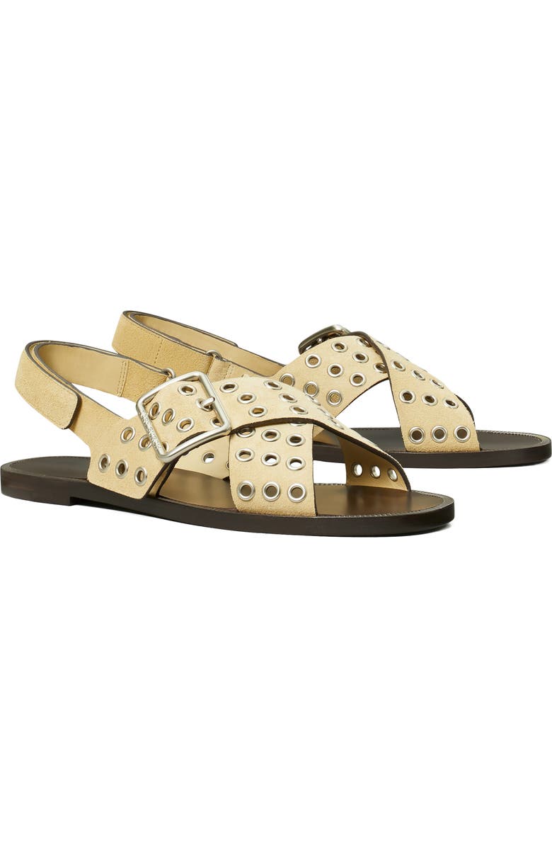 Tory Burch Cross Band Slingback Sandal, Main, color, Praline