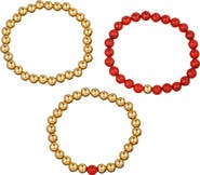 EYE CANDY LOS ANGELES Men's Set of 3 Lev Stretch Beaded Bracelets