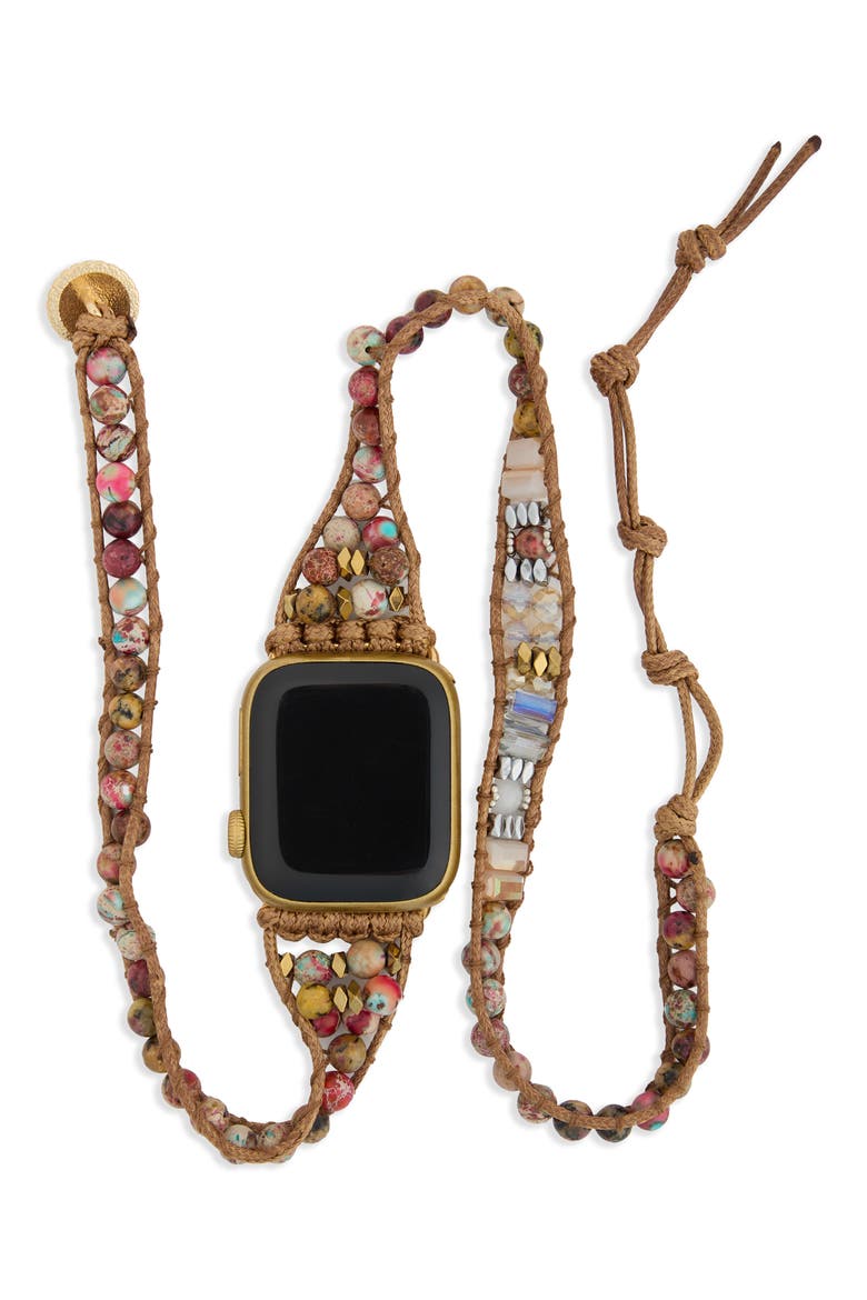 Bohemian Mixed Stone Apple Watch® Watchband, Alternate, color, PINK