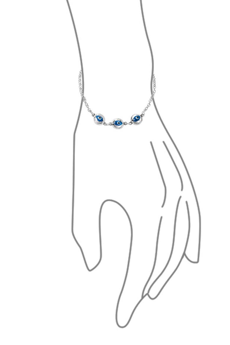 Evil Eye Glass Bead Bracelet, Alternate, color, BLUE