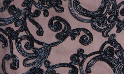 Connected Apparel Soutache Panel Dress In Blue