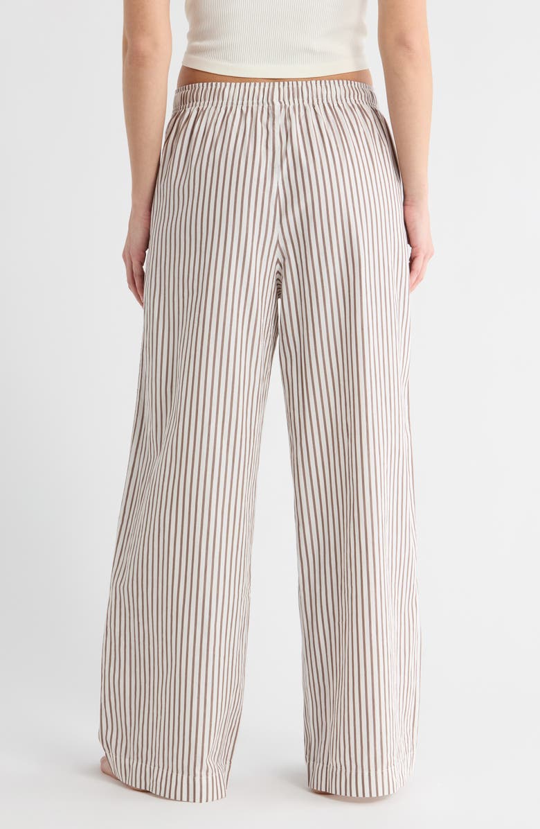Nordstrom Cotton Poplin Pajama Pants, Alternate, color, Ivory- Brown Olivia Stripe