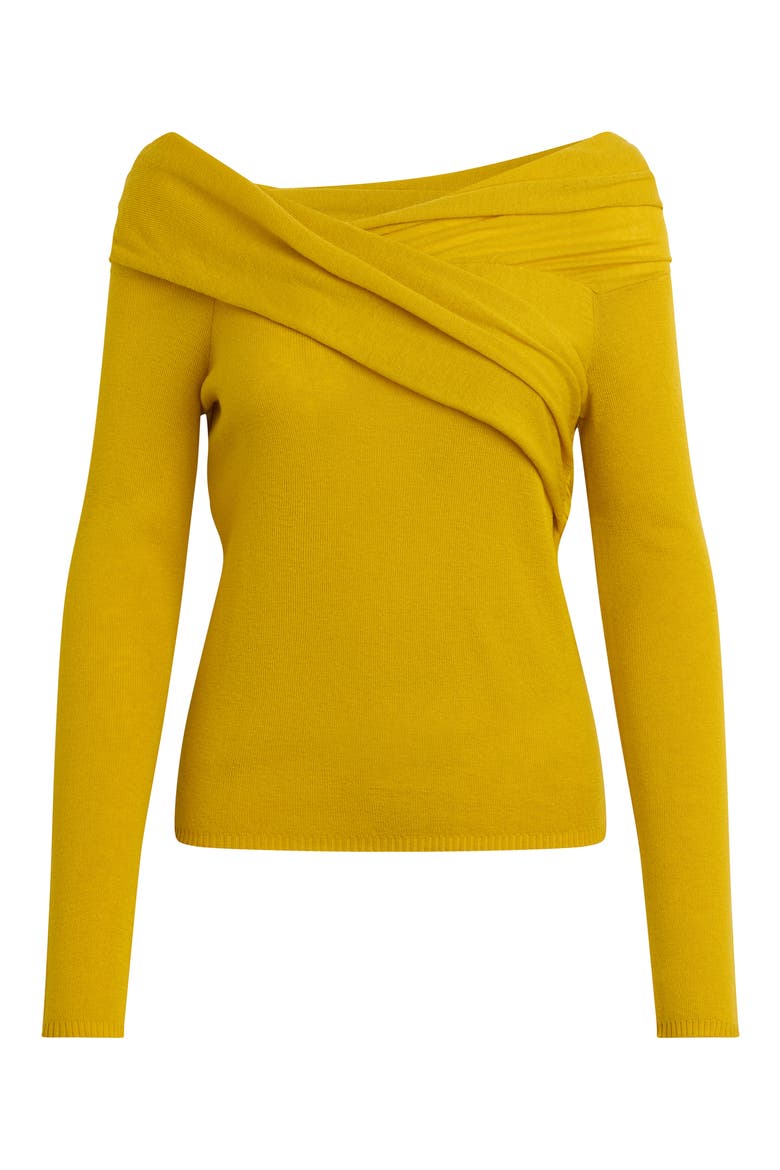 Charmed One-Shoulder Merino Wool Top, Alternate, color, DIJION