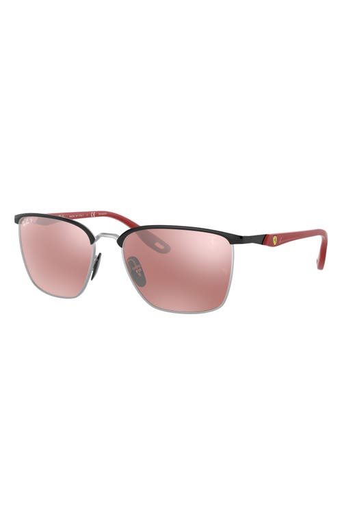 Ray Ban Rb3673m Scuderia Ferrari Collection Sunglasses Red Frame Violet Lenses Polarized 56-17 In Brown