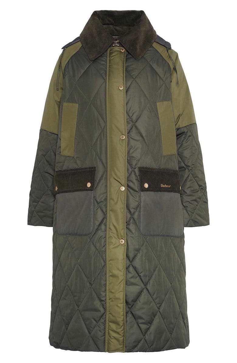Barbour Cookston Quilted Coat with Removable Hood, Alternate, color, Olive/ Ancient