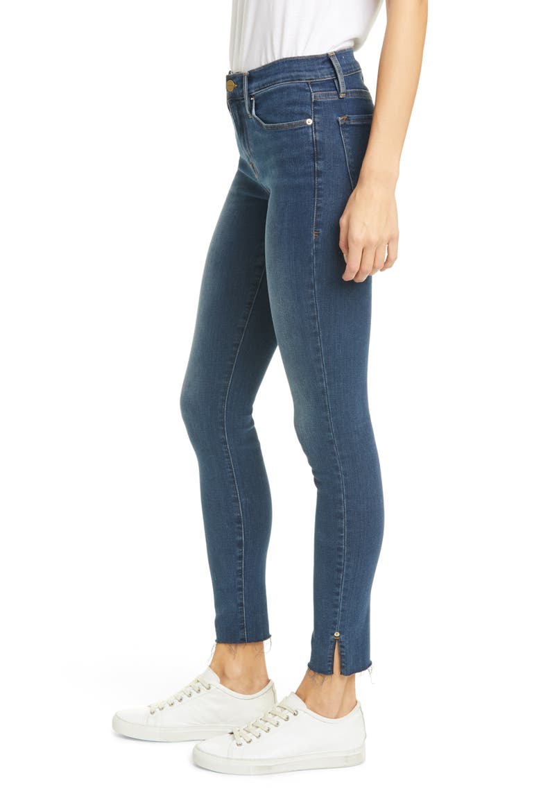 Le Skinny de Jeanne Slit Rivet Raw Hem Ankle Jeans, Alternate, color, FAYETTE