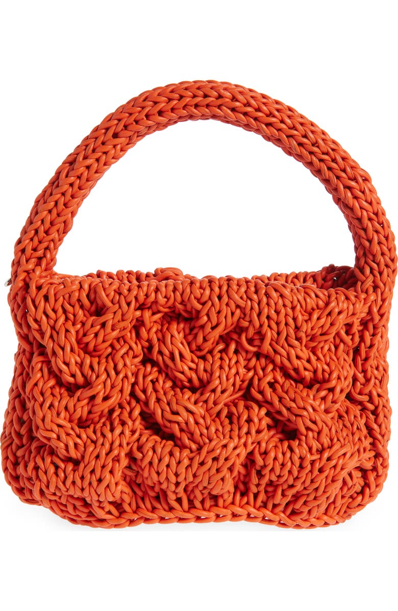 JW Anderson Small Cable Knit Top Handle Bag, Main, color, 429 Orange