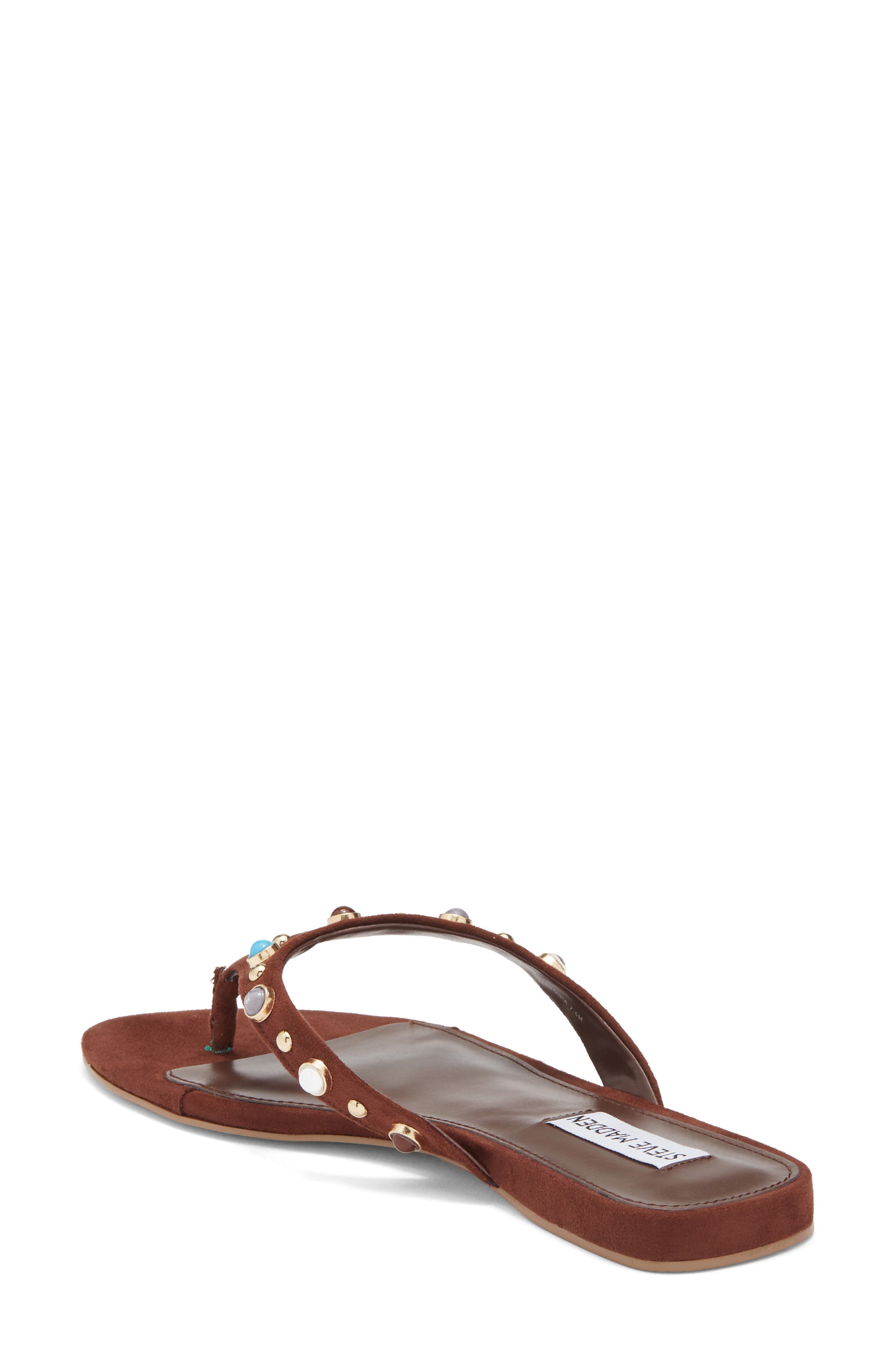 Daizy Flip Flop, Alternate, color, MILK CHOCOLATE