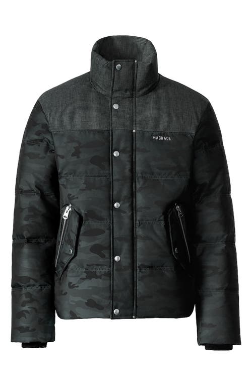 Mackage Everett Mixed Media Down Puffer Jacket In Green