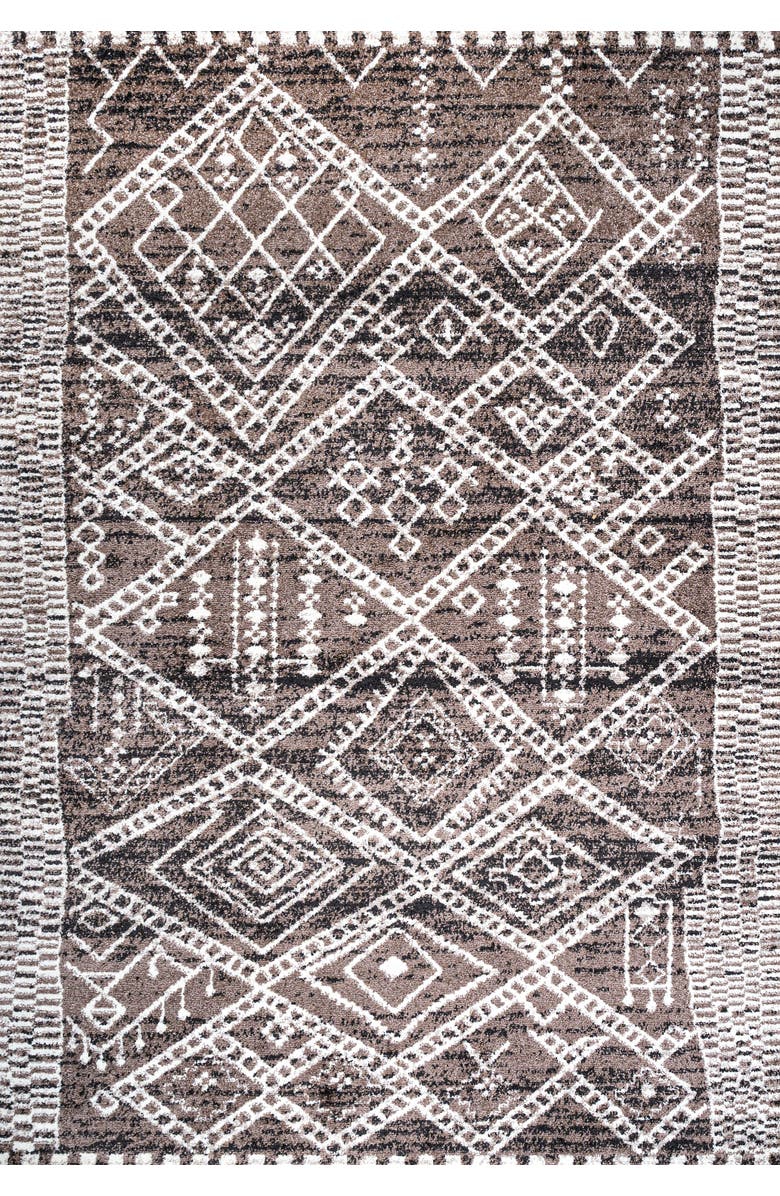 JONATHAN Y Tayri Modern Geometric Area Rug, Main, color, Brown/Ivory