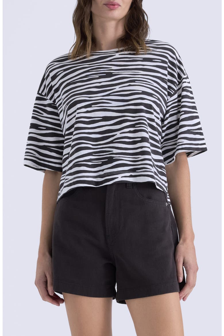 Mae Boxy Crop T-Shirt, Main, color, ZEBRA