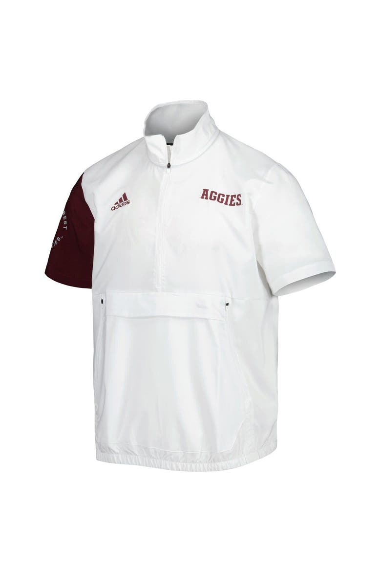 Men's adidas White Texas A&M Aggies M STM AEROREADY Half-Zip Jacket, Alternate, color, White