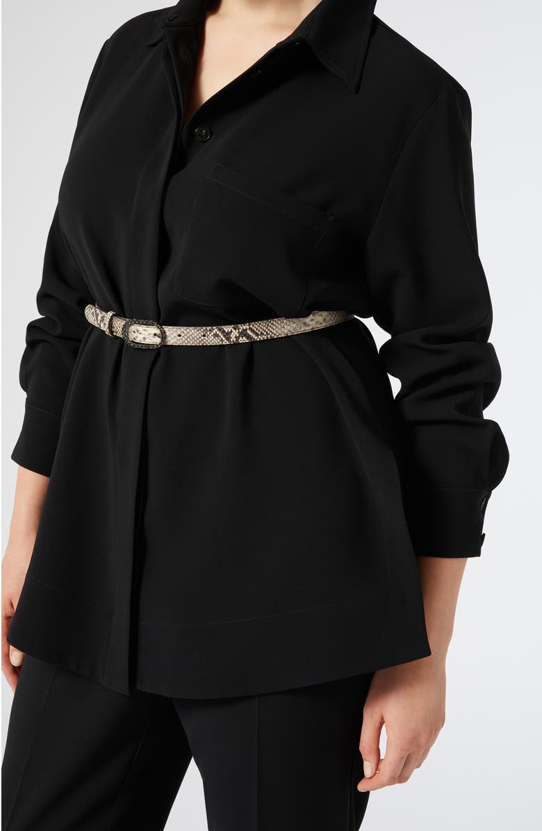 Marina Rinaldi Cady Button-Up Shirt, Alternate, color, Black
